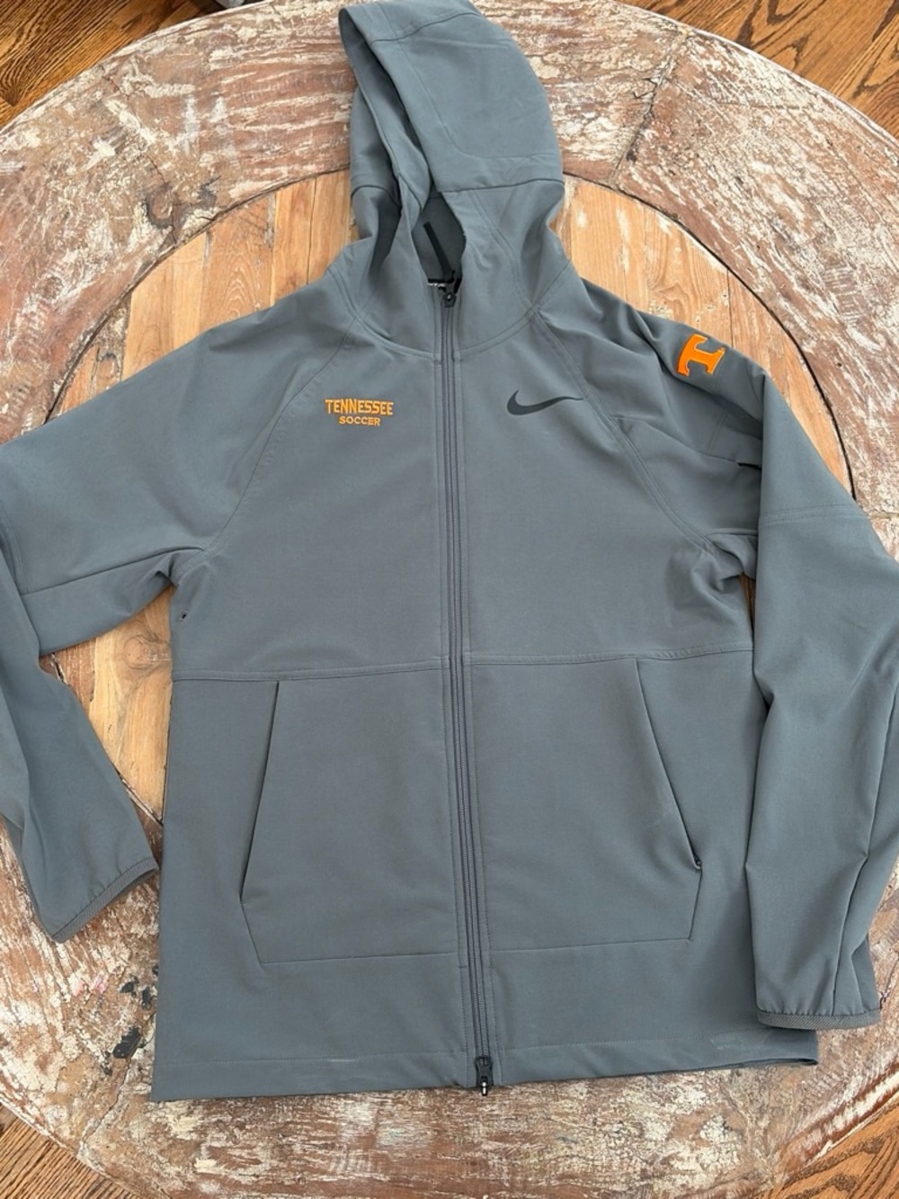Nike Gray Hooded Full-Zip Jacket with Orange Tennessee Accents